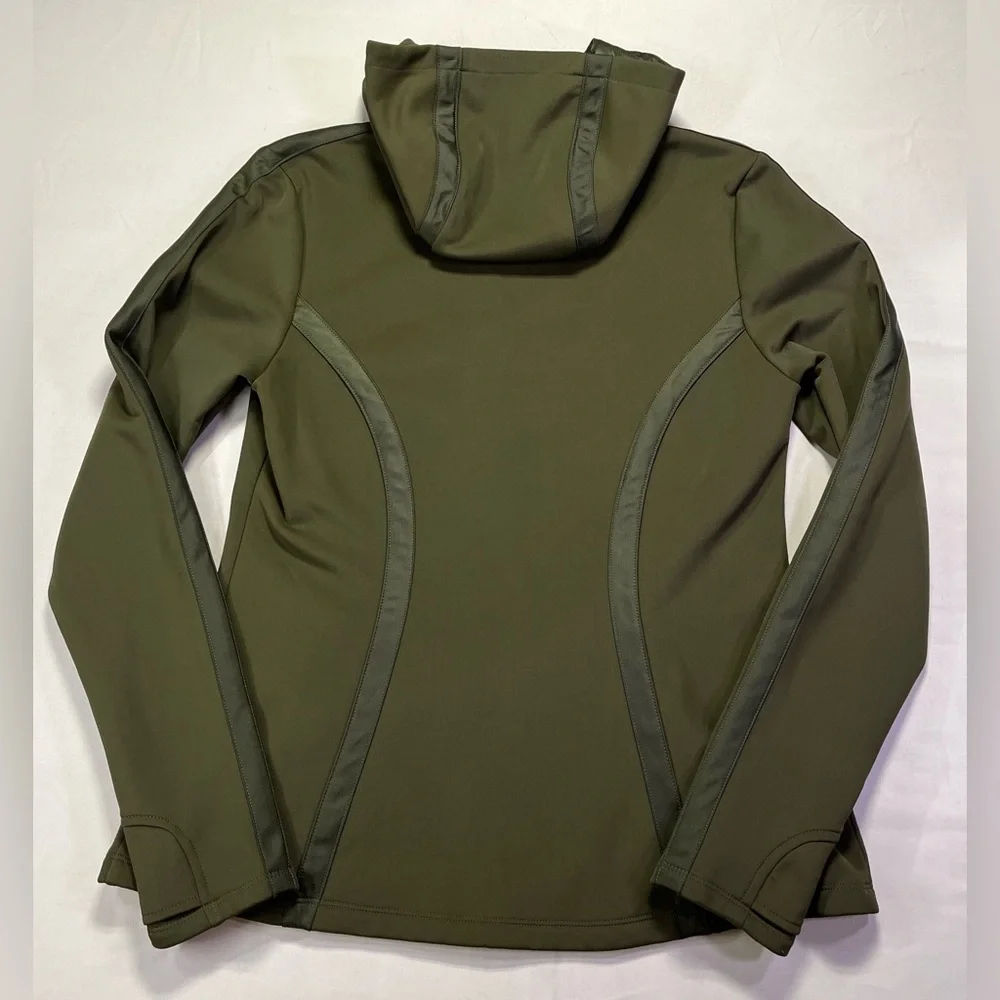 Athleta Verbier Full Zip Hooded Softshell Lined Jacket Forest Green - M - EUC! - Picture 7 of 7